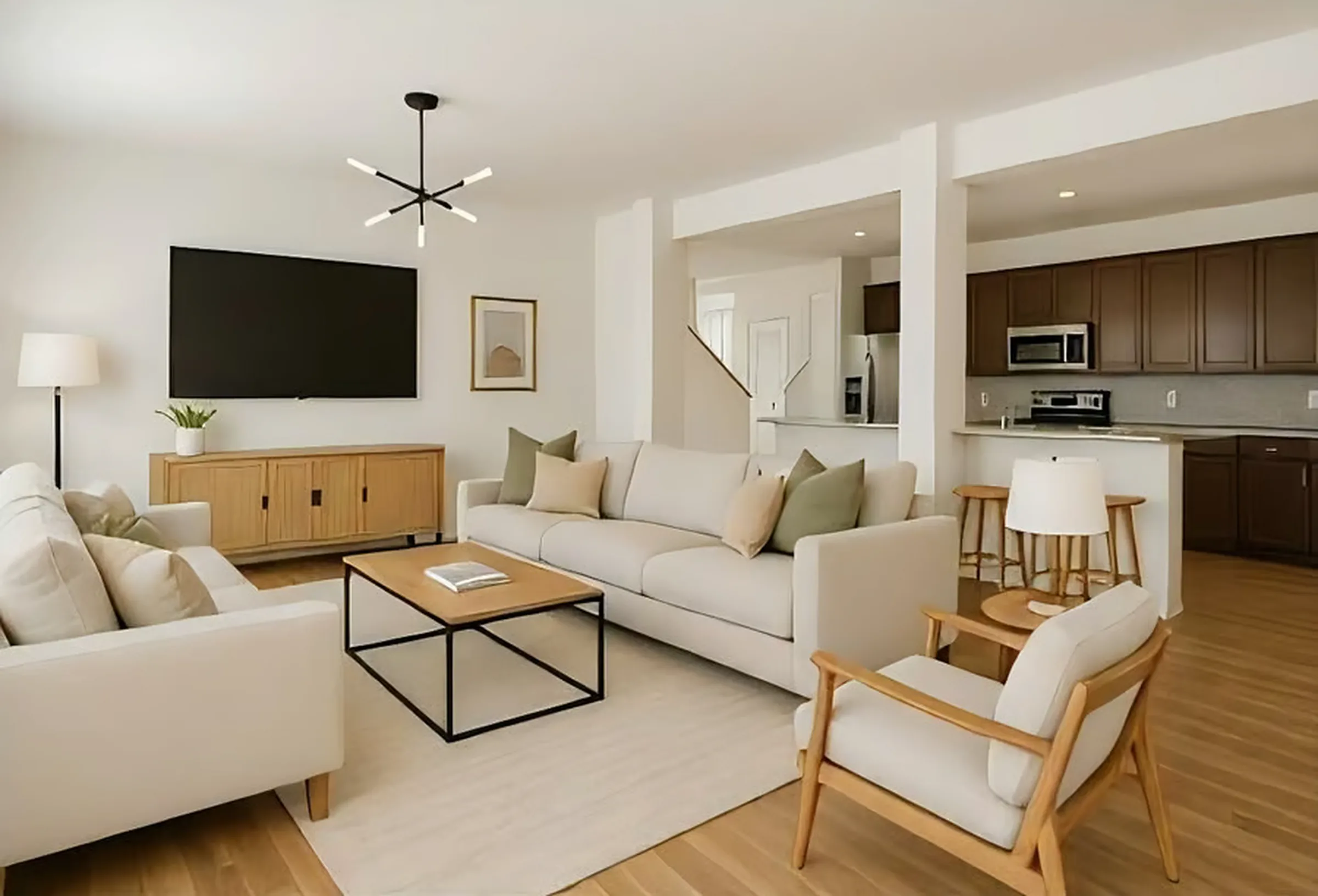 Living room and kitchen view